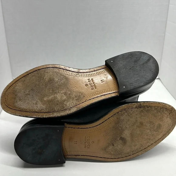 Gucci Leather Chelsea Ankle Boots Pull On Casual Shoes Gray Men's 11.5 247492 - Picture 11 of 14